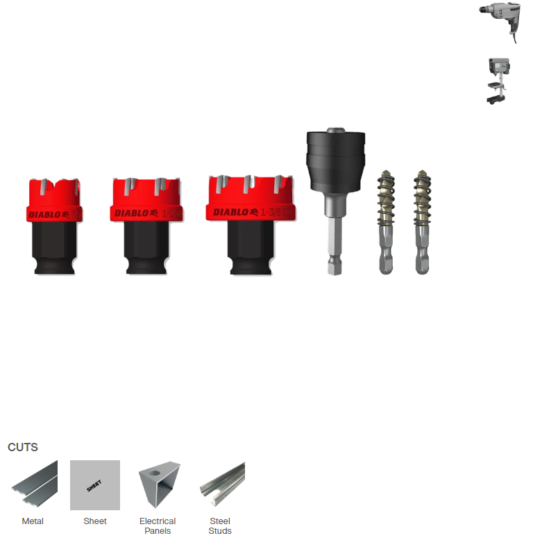 DIABLO 6PC TCT HOLE CUTTERS