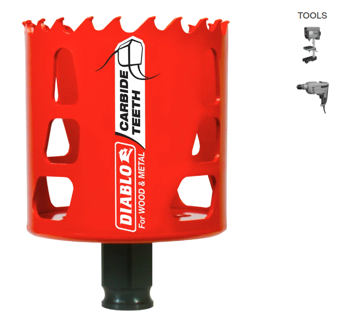 DIABLO 21/2″ (64mm) CarbideTipped Hole Saw with SnapLock Plus Mandrel System