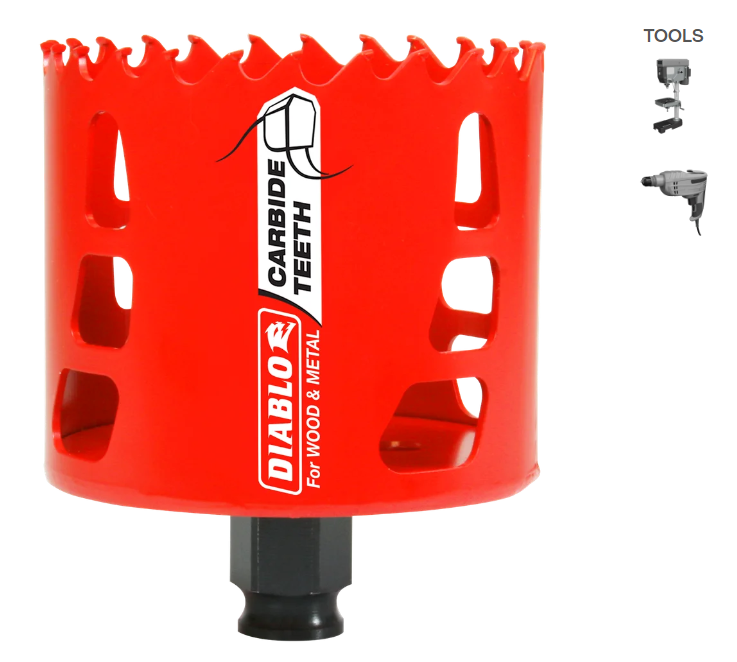 DIABLO 3" (76mm) Carbide-Tipped Hole Saw with SnapLock Plus Mandrel System