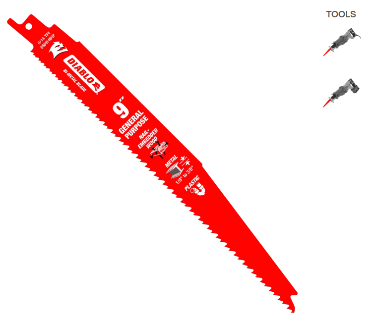 DIABLO 9 in. Bi-Metal Recip Blade for Nail-Embedded Wood, Metal, and Plastic (5-Pack)